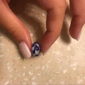 White and Blue Leaf Pandora Charm